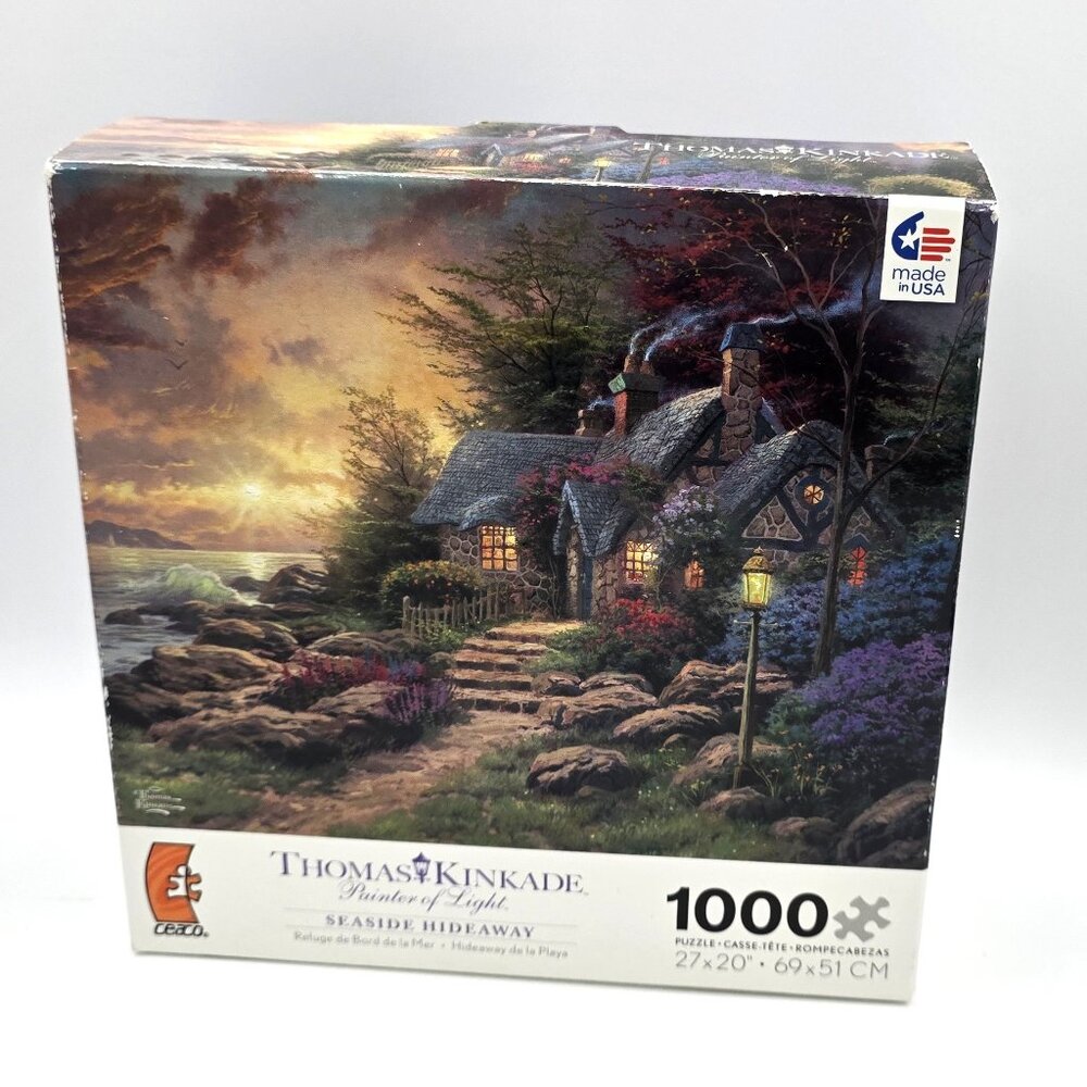 Thomas Kinkade SEASIDE HIDEAWAY 1000 Piece PUZZLE Ceaco 27" X 20" Sealed NIB